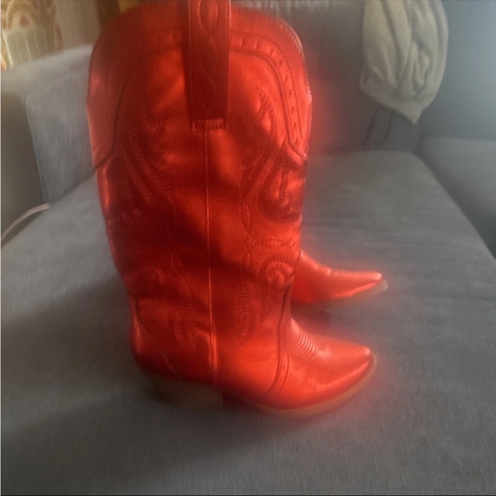 Bold Red cowboy boots festival